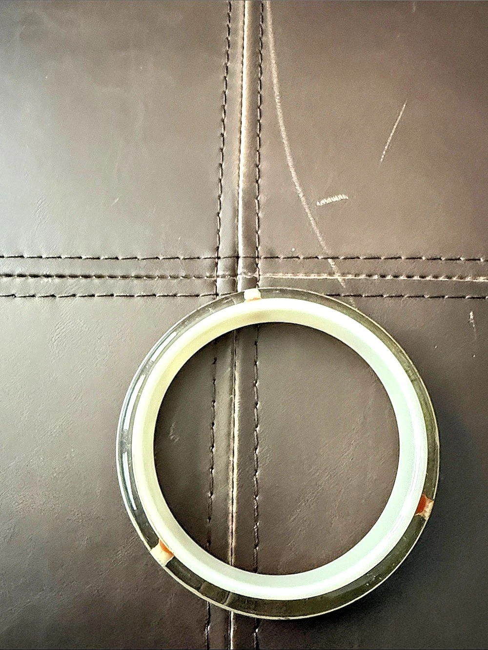 Amedeo NYC Lettera D'Amore Cameo Bangle Bracelet White & Gold